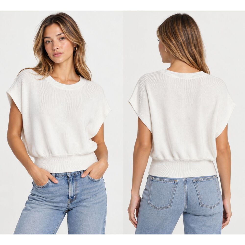 L'ACADEMIE Knit Dolman Sweater White Large